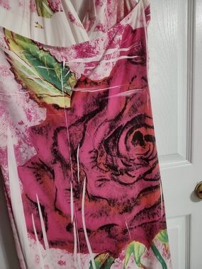 Women's Fuchsia Floral Midi Dress